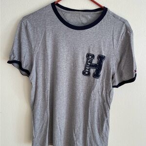 Tommy Hilfiger Heather Gray Tee with Navy Trim